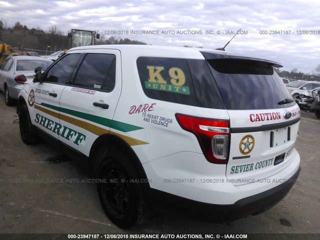 1FM5K8ARXEGA75861 - 2014 FORD EXPLORER POLICE INTERCEPTOR WHITE photo 3