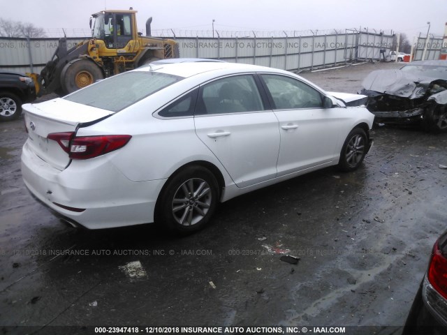 5NPE24AF2FH215921 - 2015 HYUNDAI SONATA SE WHITE photo 4