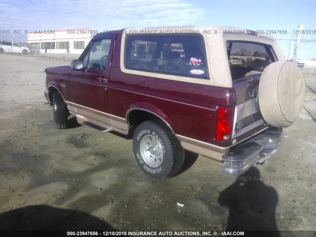 1FMEU15H4TLB58399 - 1996 FORD BRONCO U100 BURGUNDY photo 3