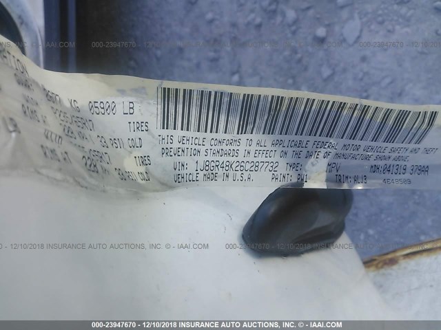 1J8GR48K26C287732 - 2006 JEEP GRAND CHEROKEE LAREDO/COLUMBIA/FREEDOM 白色 照片 9