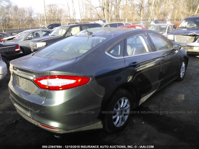 3FA6P0G79FR194261 - 2015 FORD FUSION S GRAY photo 4