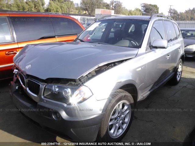 WBXPA73434WB27983 - 2004 BMW X3 2.5I GRAY photo 2