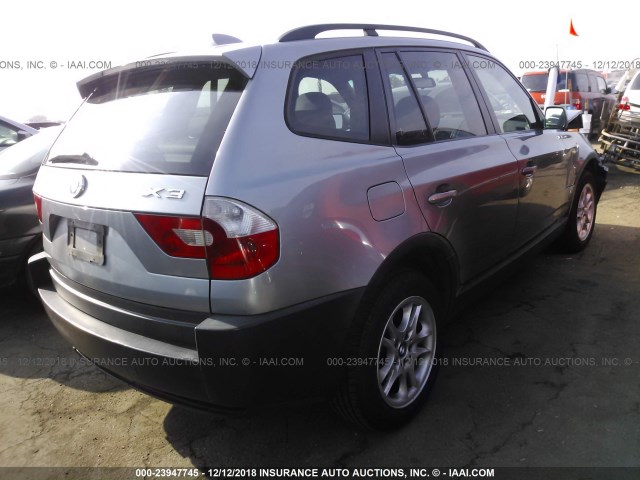 WBXPA73434WB27983 - 2004 BMW X3 2.5I GRAY photo 4