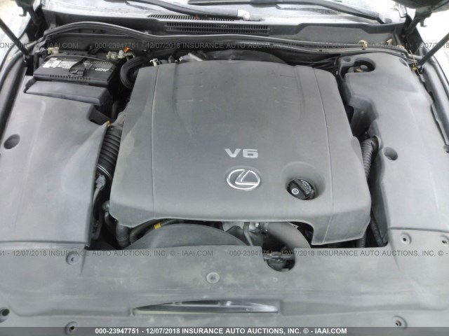 JTHBK262X62003765 - 2006 LEXUS IS 250 GRAY photo 10