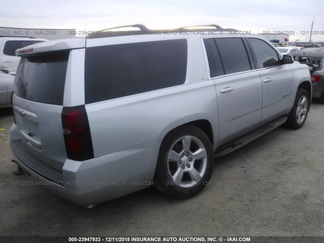 1GNSCHKC1GR304652 - 2016 CHEVROLET SUBURBAN C1500 LT SILVER photo 4