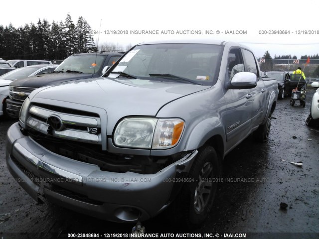 5TBDT44166S546643 - 2006 TOYOTA TUNDRA DOUBLE CAB SR5 SILVER photo 2