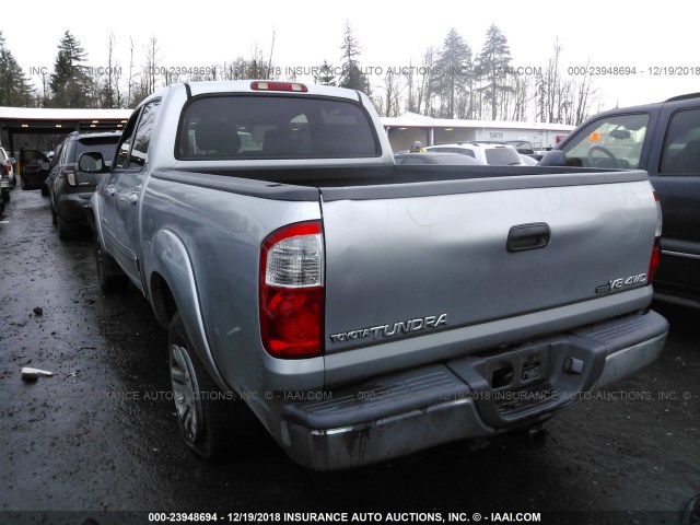 5TBDT44166S546643 - 2006 TOYOTA TUNDRA DOUBLE CAB SR5 SILVER photo 3