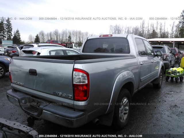 5TBDT44166S546643 - 2006 TOYOTA TUNDRA DOUBLE CAB SR5 SILVER photo 4