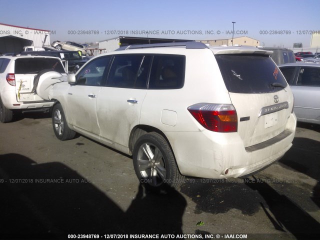 5TDDK3EH9AS023836 - 2010 TOYOTA HIGHLANDER LIMITED WHITE photo 3