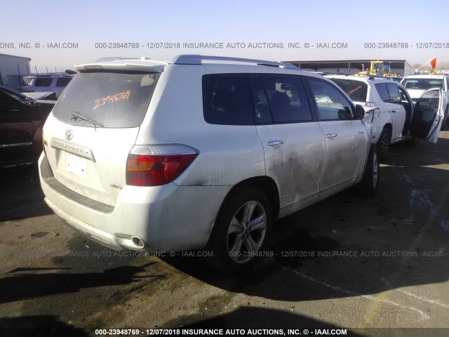 5TDDK3EH9AS023836 - 2010 TOYOTA HIGHLANDER LIMITED WHITE photo 4