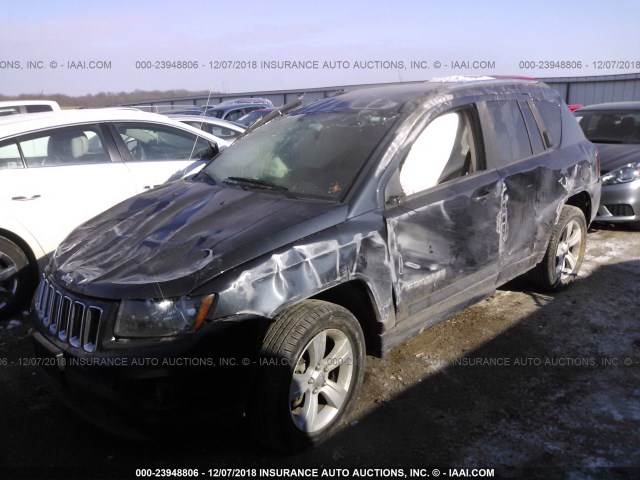 1C4NJDBB6ED800147 - 2014 JEEP COMPASS SPORT BLACK photo 2