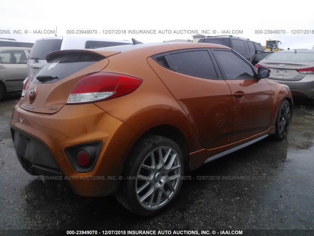 KMHTC6AE6DU107680 - 2013 HYUNDAI VELOSTER TURBO ORANGE photo 4