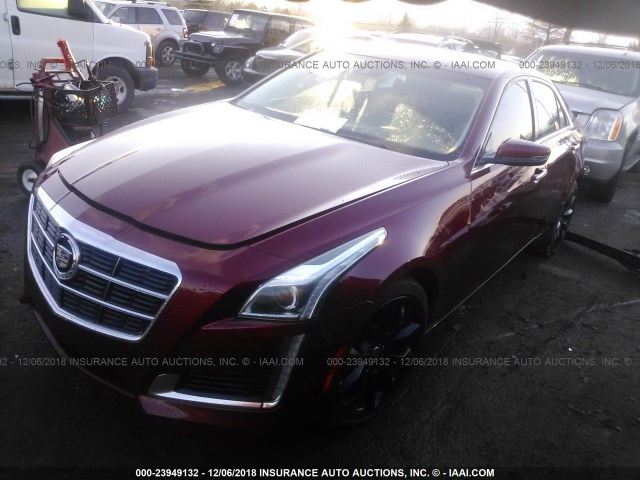 1G6AX5S30E0154531 - 2014 CADILLAC CTS LUXURY COLLECTION RED photo 2