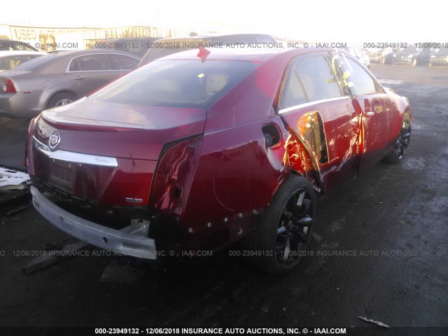 1G6AX5S30E0154531 - 2014 CADILLAC CTS LUXURY COLLECTION RED photo 4