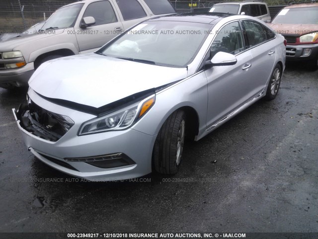 5NPE34AF9FH077856 - 2015 HYUNDAI SONATA SPORT/LIMITED SILVER photo 2