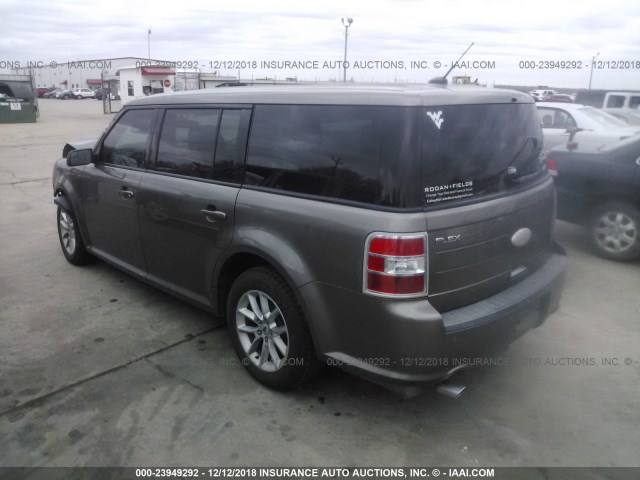 2FMGK5B88DBD10664 - 2013 FORD FLEX SE GRAY photo 3