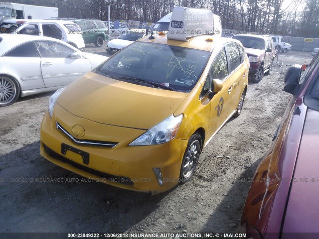 JTDZN3EU1D3239793 - 2013 TOYOTA PRIUS V YELLOW photo 2