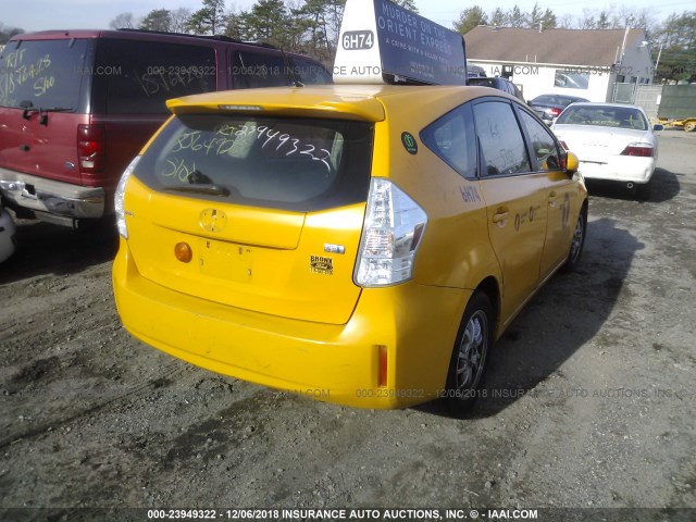 JTDZN3EU1D3239793 - 2013 TOYOTA PRIUS V YELLOW photo 4