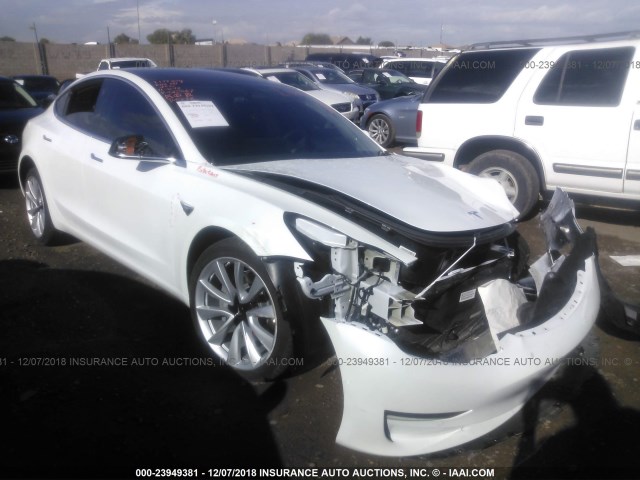 5YJ3E1EA0JF025067 - 2018 TESLA MODEL 3 WHITE photo 1