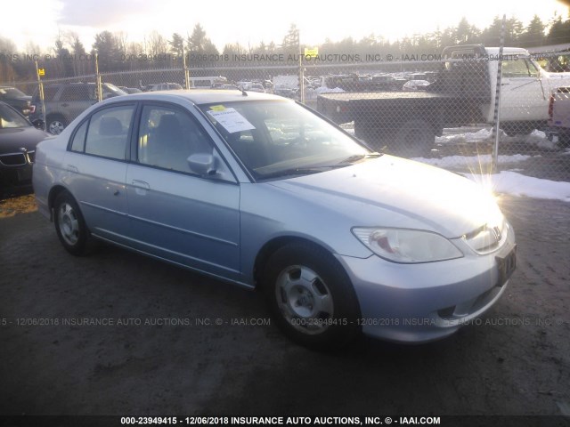 JHMES95605S010975 - 2005 HONDA CIVIC HYBRID BLUE photo 1