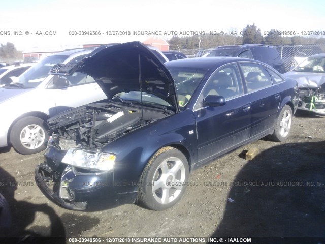 WAULT64B94N004590 - 2004 AUDI A6 3.0 QUATTRO BLUE photo 2