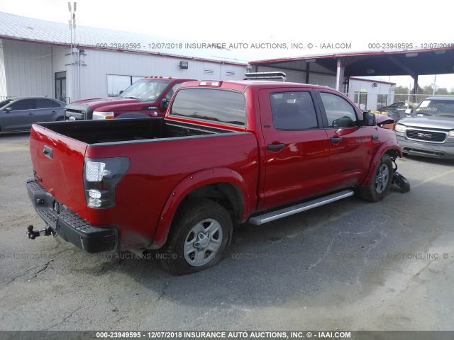 5TFEV54148X051916 - 2008 TOYOTA TUNDRA CREWMAX/CREWMAX SR5 RED photo 4