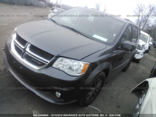 2C4RDGCG3HR864829 - 2017 DODGE GRAND CARAVAN SXT GRAY photo 2