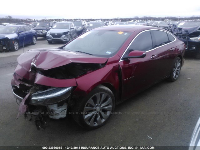 1G1ZH5SX6GF236790 - 2016 CHEVROLET MALIBU PREMIER MAROON photo 2