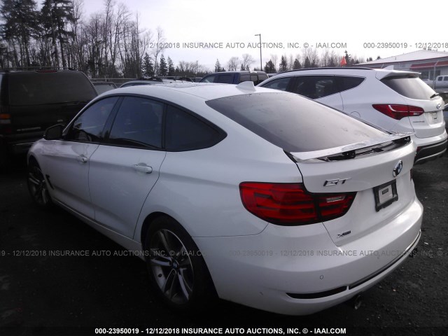 WBA3X9C52ED152895 - 2014 BMW 335 XIGT WHITE photo 3