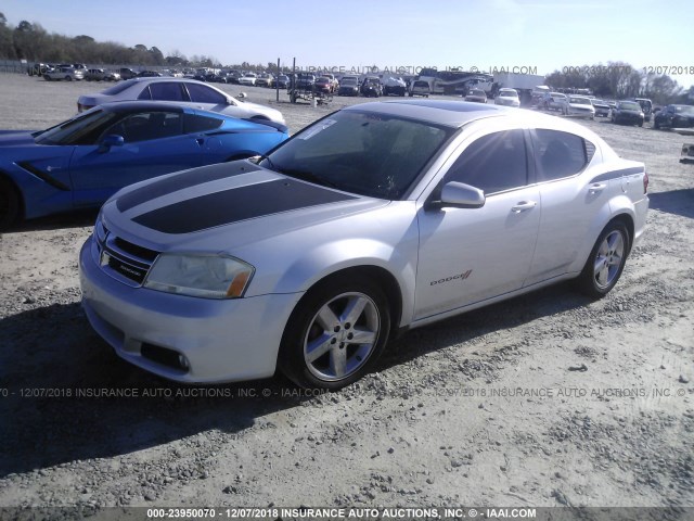 1B3BD2FG4BN546370 - 2011 DODGE AVENGER LUX SILVER photo 2