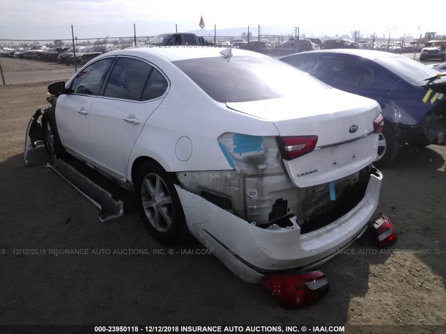 KNALN4D78E5120147 - 2014 KIA CADENZA PREMIUM/LIMITED WHITE photo 3