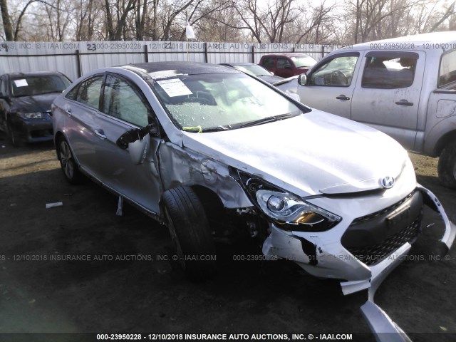 KMHEC4A46EA108920 - 2014 HYUNDAI SONATA HYBRID SILVER photo 1