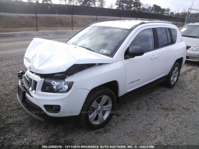 1C4NJDBB0ED822645 - 2014 JEEP COMPASS SPORT WHITE photo 2