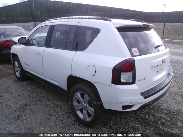 1C4NJDBB0ED822645 - 2014 JEEP COMPASS SPORT WHITE photo 3