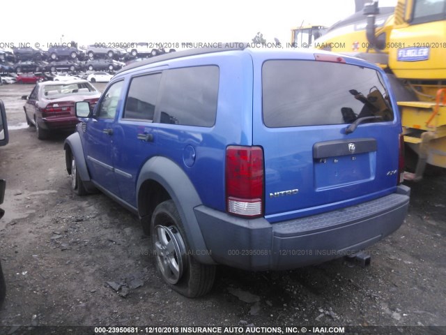 1D8GU28K77W583261 - 2007 DODGE NITRO BLUE photo 3