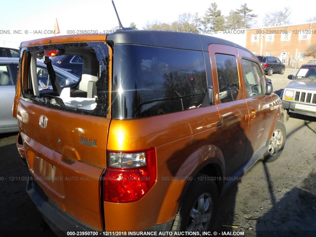 5J6YH28786L007336 - 2006 HONDA ELEMENT EX ORANGE photo 4