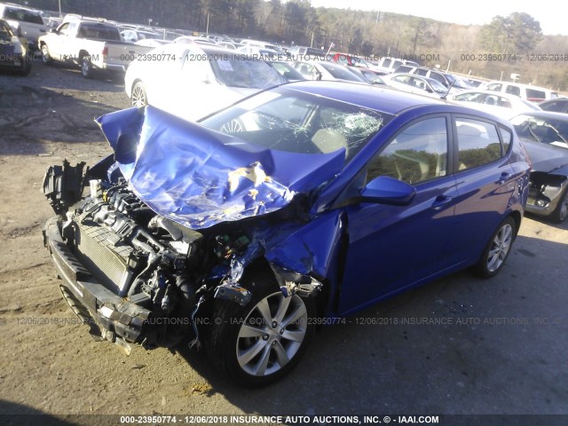 KMHCT5AE2DU102244 - 2013 HYUNDAI ACCENT GLS/GS BLUE photo 2