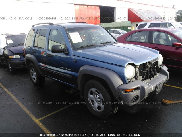 1J4GL48K83W734268 - 2003 JEEP LIBERTY SPORT/FREEDOM BLUE photo 1