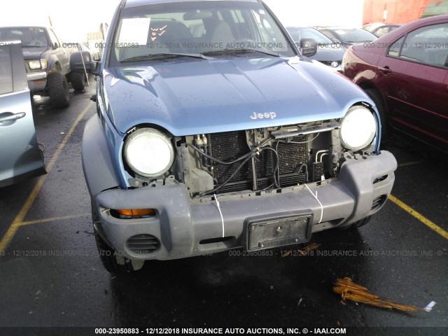 1J4GL48K83W734268 - 2003 JEEP LIBERTY SPORT/FREEDOM BLUE photo 6