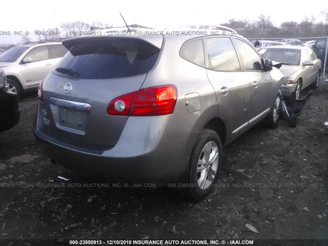 JN8AS5MT4FW657782 - 2015 NISSAN ROGUE SELECT S GRAY photo 4