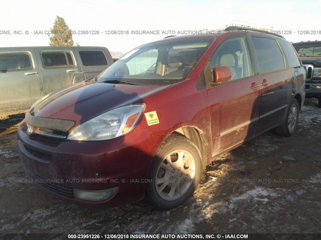 5TDZA22C65S222022 - 2005 TOYOTA SIENNA XLE/XLE LIMITED MAROON photo 2