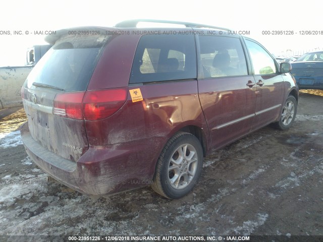 5TDZA22C65S222022 - 2005 TOYOTA SIENNA XLE/XLE LIMITED MAROON photo 4