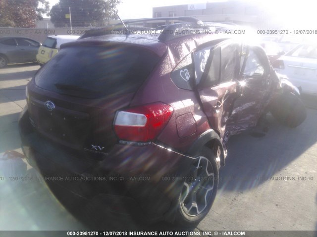 JF2GPAMC2F8251411 - 2015 SUBARU XV CROSSTREK 2.0 LIMITED RED photo 4