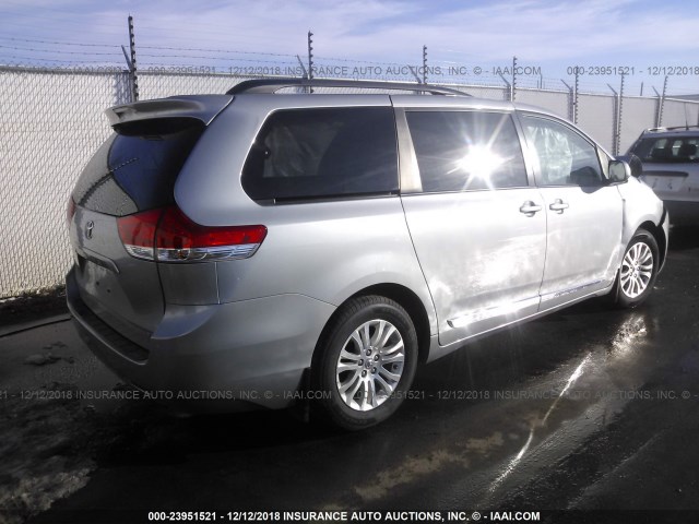 5TDYK3DC9ES525193 - 2014 TOYOTA SIENNA XLE/LIMITED SILVER photo 4