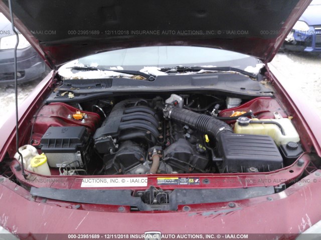 2B3KA43R06H266325 - 2006 DODGE CHARGER SE/SXT RED photo 10