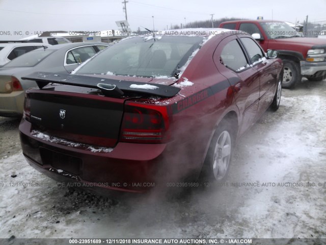 2B3KA43R06H266325 - 2006 DODGE CHARGER SE/SXT RED photo 4