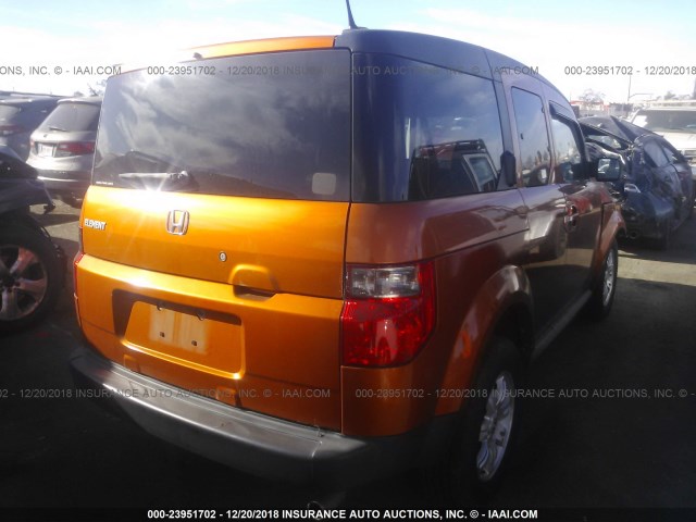 5J6YH28796L013341 - 2006 HONDA ELEMENT EX ORANGE photo 4