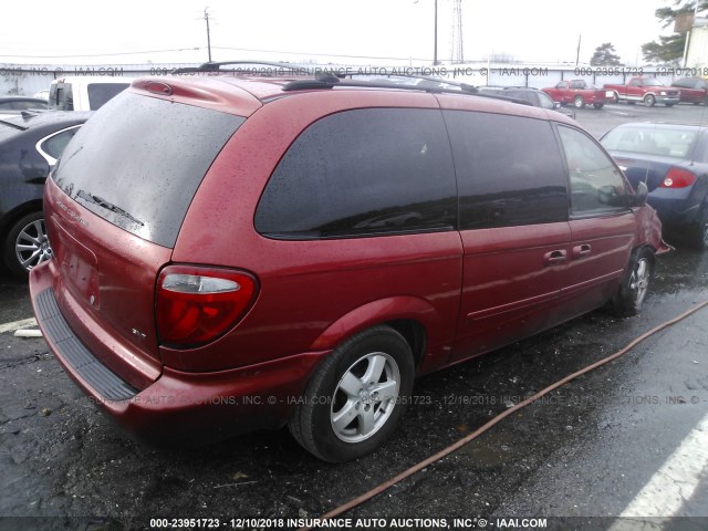 2D4GP44L47R101227 - 2007 DODGE GRAND CARAVAN SXT RED photo 4