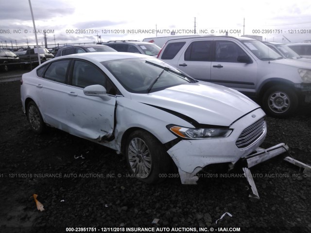 3FA6P0LU6ER272392 - 2014 FORD FUSION SE HYBRID WHITE photo 1