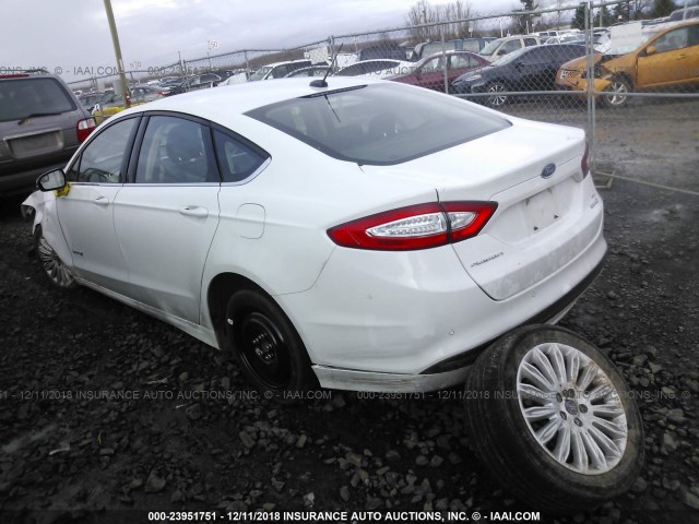 3FA6P0LU6ER272392 - 2014 FORD FUSION SE HYBRID WHITE photo 3